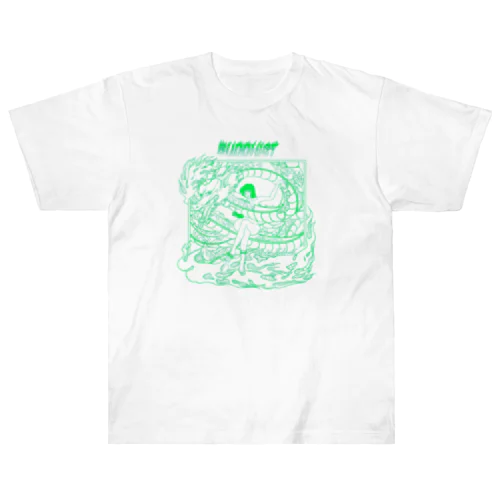 BUDDHIST 辰　fluorescent green Heavyweight T-Shirt