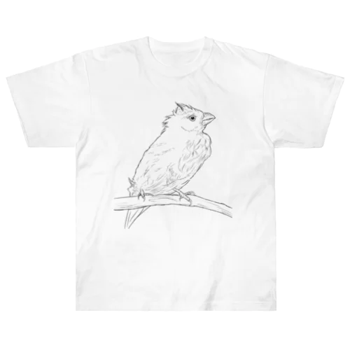 水浴び文鳥 Heavyweight T-Shirt