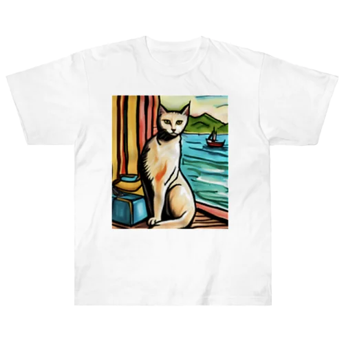 chaton blanc Heavyweight T-Shirt