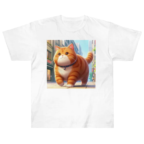 デブ猫 Heavyweight T-Shirt