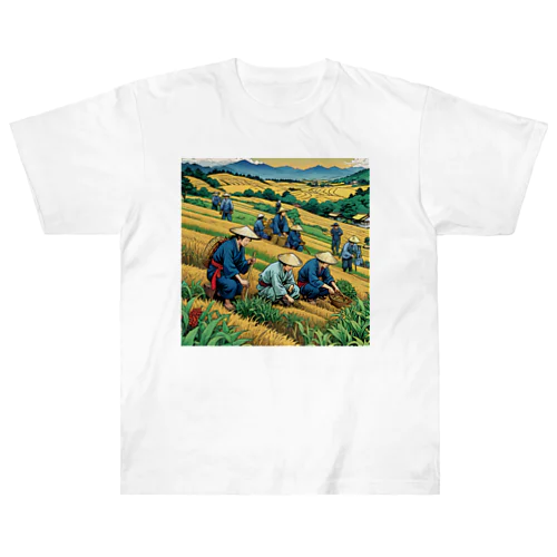 浮世絵シリーズイラスト　農民 Heavyweight T-Shirt