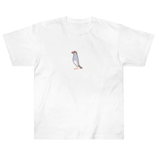 のぞき文鳥(シルバー) ヘビーウェイトTシャツ