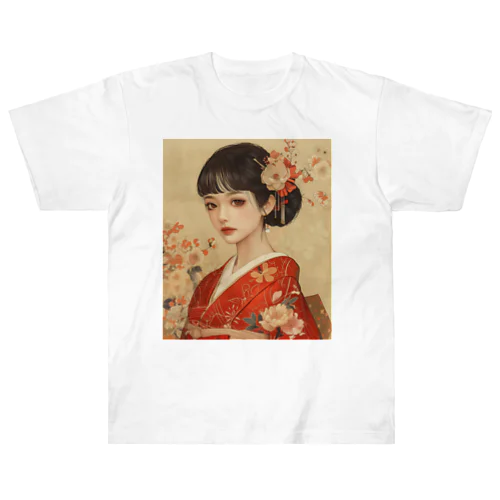 Ukiyo-e : Beautiful Japanese Girls Heavyweight T-Shirt