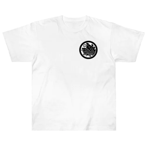 家紋Tシャツ黒抜き（丸に揚羽蝶） ヘビーウェイトTシャツ