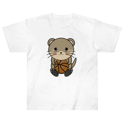 かわうそちゃんのバスケ ヘビーウェイトTシャツ