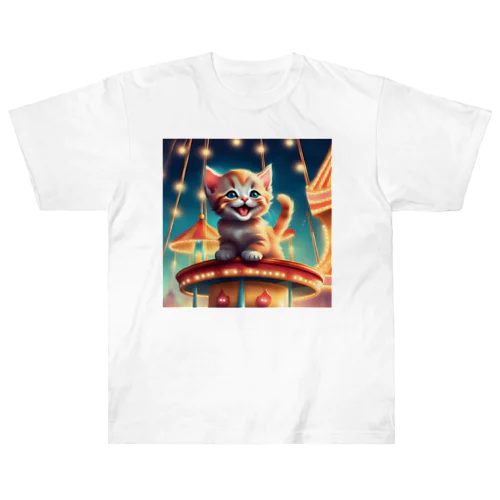 しっぽフリフリかわいい猫 Heavyweight T-Shirt