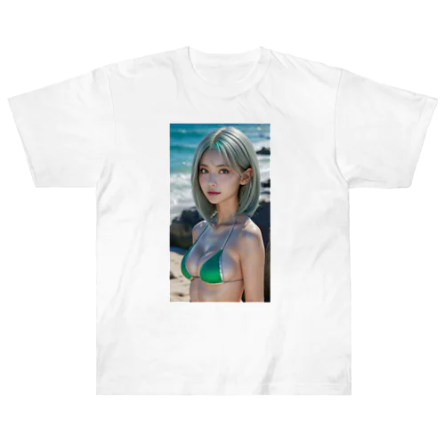 AI美女9 Heavyweight T-Shirt