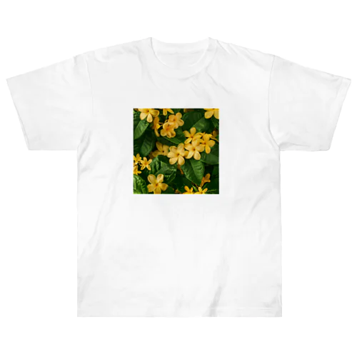 小さい可愛らしい黄色い花 ヘビーウェイトTシャツ