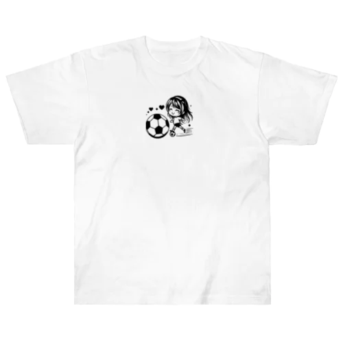 女の子サッカー Heavyweight T-Shirt