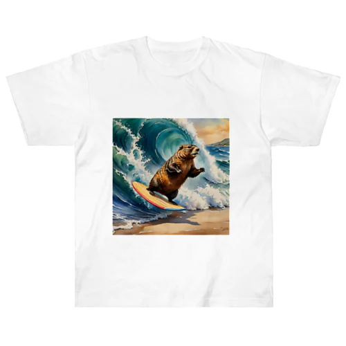 Surfing Woodchuck Heavyweight T-Shirt