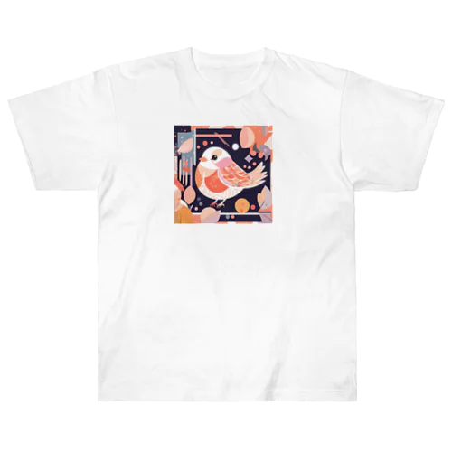 アート風の鳥 Heavyweight T-Shirt