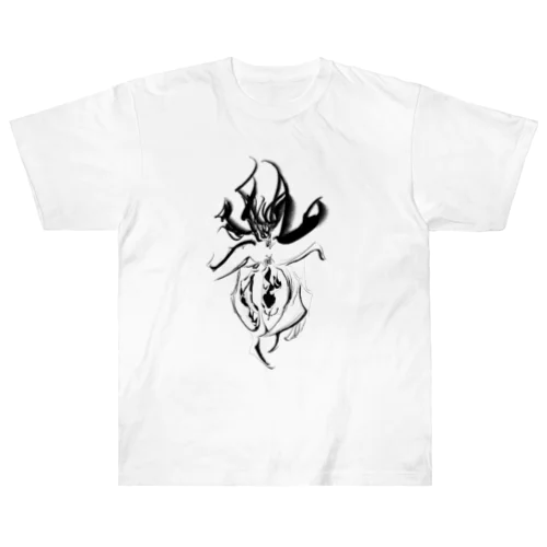 天使と悪魔 Heavyweight T-Shirt