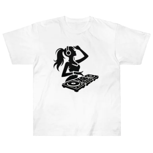 ハッピーガール DJ シルエットver. Heavyweight T-Shirt