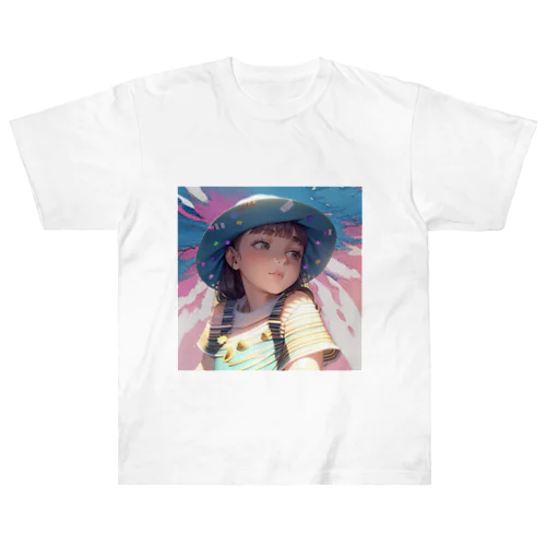 未来を見つめる少女 Heavyweight T-Shirt