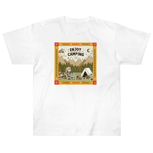 【Enjoy Camping】キャンプを楽しむ Heavyweight T-Shirt