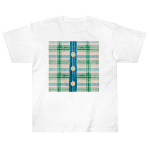 Bright green line art  ヘビーウェイトTシャツ