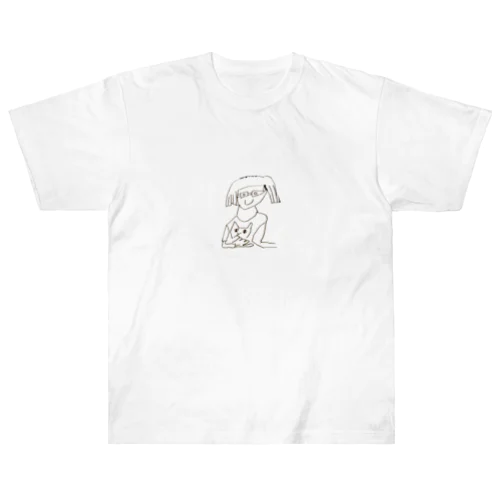 ネコTシャツを着る私を着る Heavyweight T-Shirt