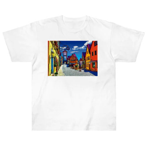 ドイツ ローテンブルクのプレーンライン Heavyweight T-Shirt