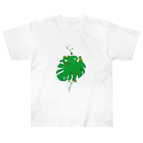 モンステラのワンポイントイラスト Heavyweight T-Shirt