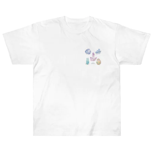 5種の鉱物 水彩風 Heavyweight T-Shirt