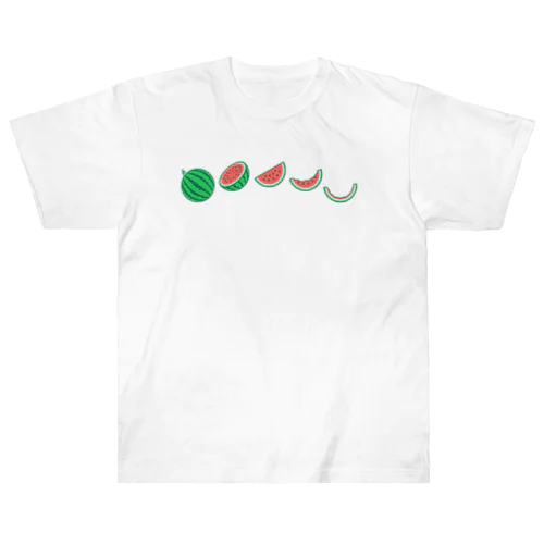 🍉スイカの満ち欠け(横) ヘビーウェイトTシャツ