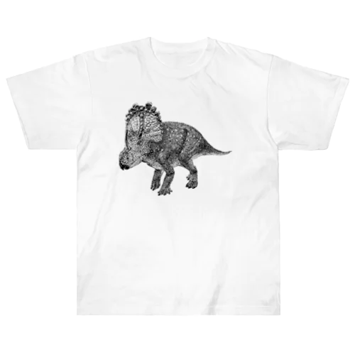 Sinoceratops(ペン画） ヘビーウェイトTシャツ