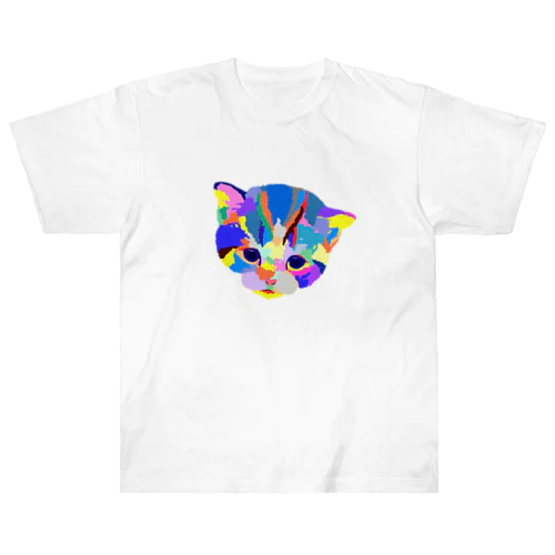 カラフルな猫 Heavyweight T-Shirt