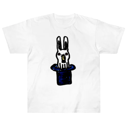 シルクハットとウサギ（小） Heavyweight T-Shirt