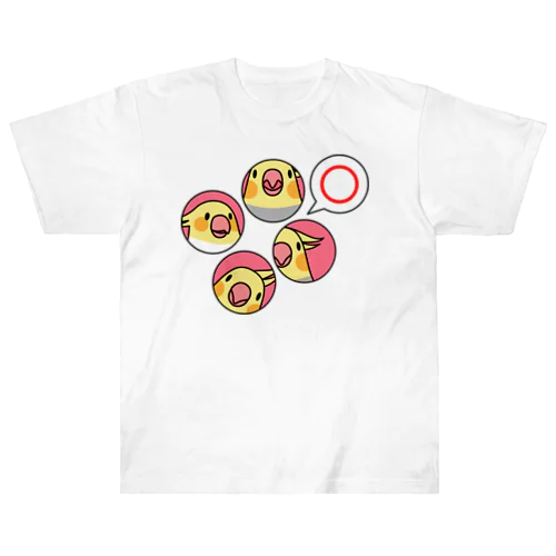 オカメインコまる〇【まめるりはことり】 Heavyweight T-Shirt