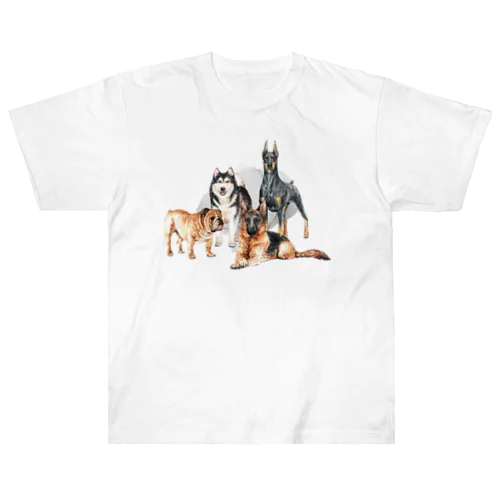 ちょっぴり強面の大きい犬たち。 Heavyweight T-Shirt