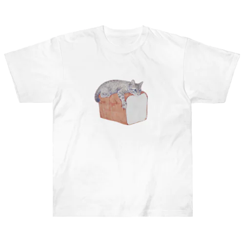 サバトラと高級食パン Heavyweight T-Shirt