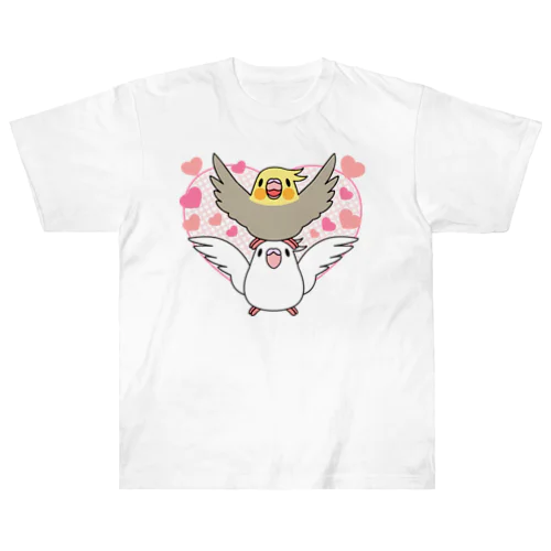 ラブリーオカメインコ【まめるりはことり】 ヘビーウェイトTシャツ