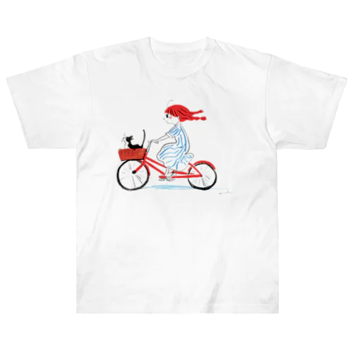 自転車に乗って ヘビーウェイトTシャツ