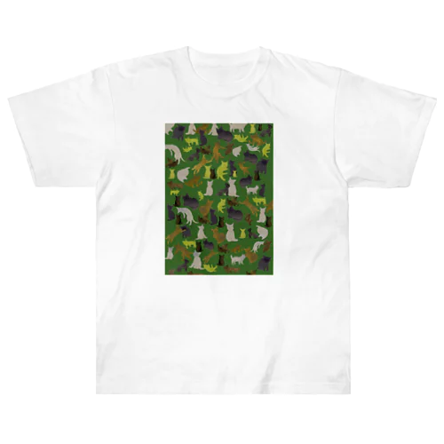 猫迷彩緑 ヘビーウェイトTシャツ