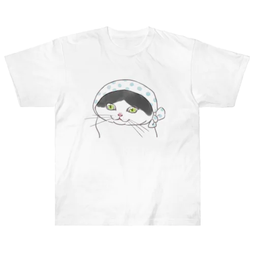 ハチワレ牛ねこシルバ（どぜうすくい） Heavyweight T-Shirt