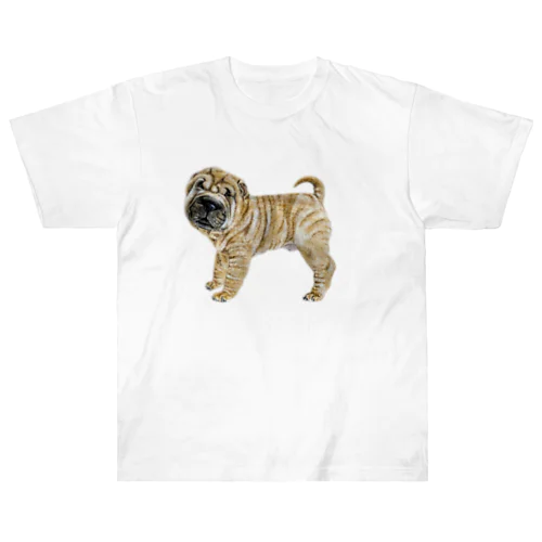 チャイニーズシャーペイ　(犬） Heavyweight T-Shirt