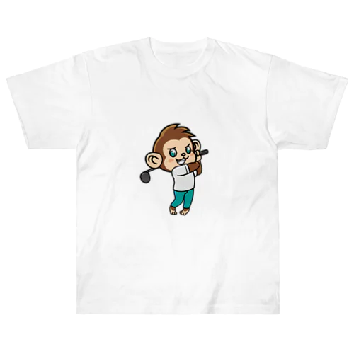 Monkey golfer のもんごる君 Heavyweight T-Shirt