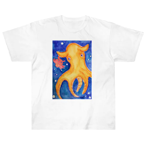 水族館シリーズ。メンダコの親子。 Heavyweight T-Shirt