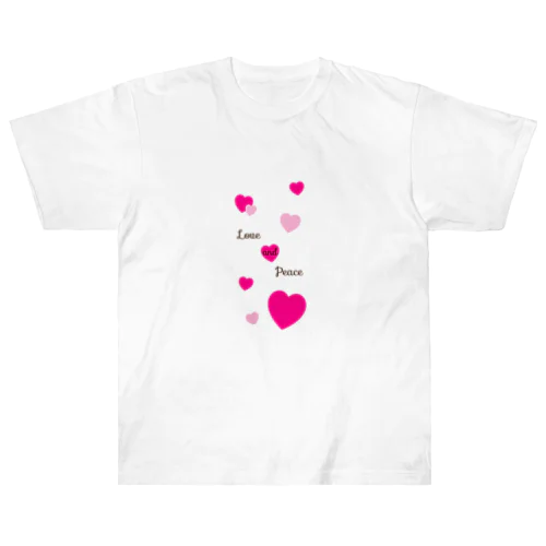 Love and Peace ヘビーウェイトTシャツ