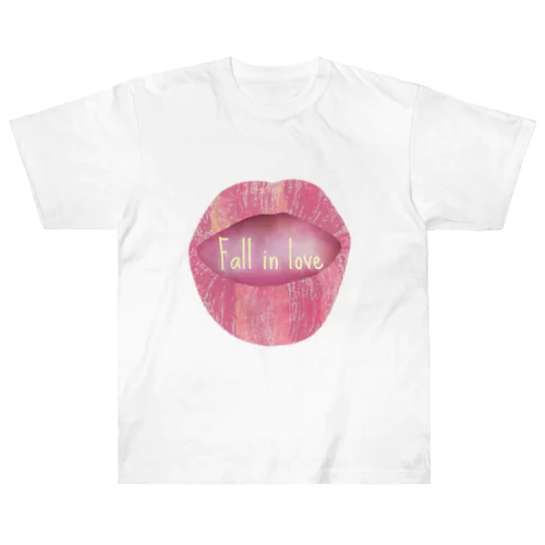 Lips💋 foll in love ヘビーウェイトTシャツ