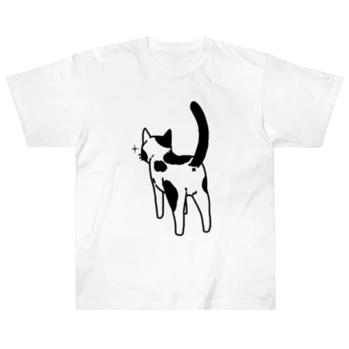 ねこけつ（ぶち猫） ヘビーウェイトTシャツ