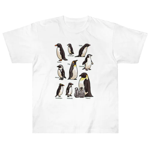 ペンギンだらけ ヘビーウェイトTシャツ