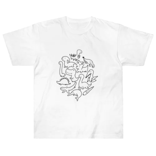 古代の生き物パラダイス（ブラック） Heavyweight T-Shirt