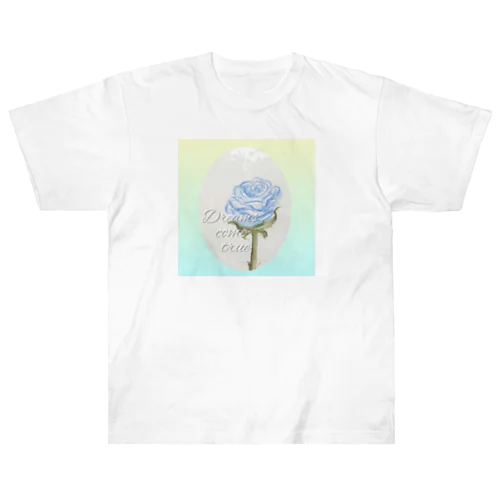 夢が叶う青い薔薇 Heavyweight T-Shirt