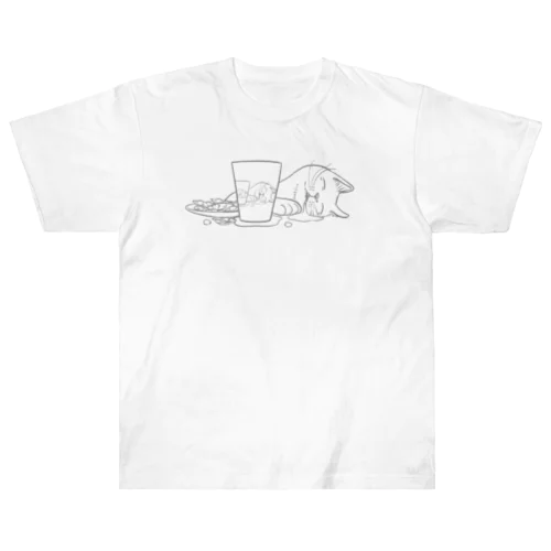 へべれけ猫 ヘビーウェイトTシャツ