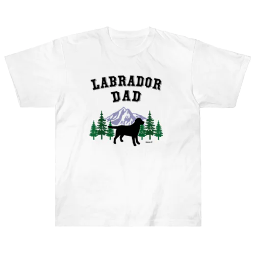 Labrador Dad ブラックラブラドール ヘビーウェイトTシャツ