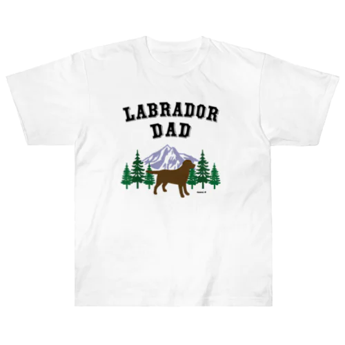　Labrador Dad チョコレートラブラドール ヘビーウェイトTシャツ