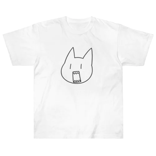 威嚇する猫 Heavyweight T-Shirt