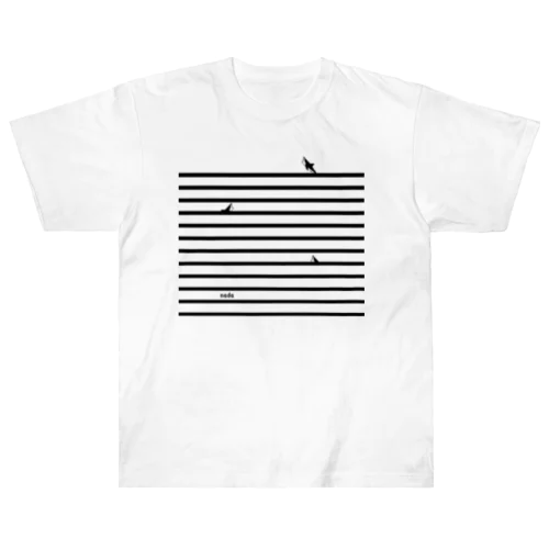 サメサメボーダー | Black | Heavyweight T-Shirt