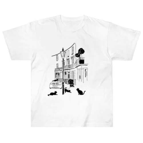 猫の街 ヘビーウェイトTシャツ